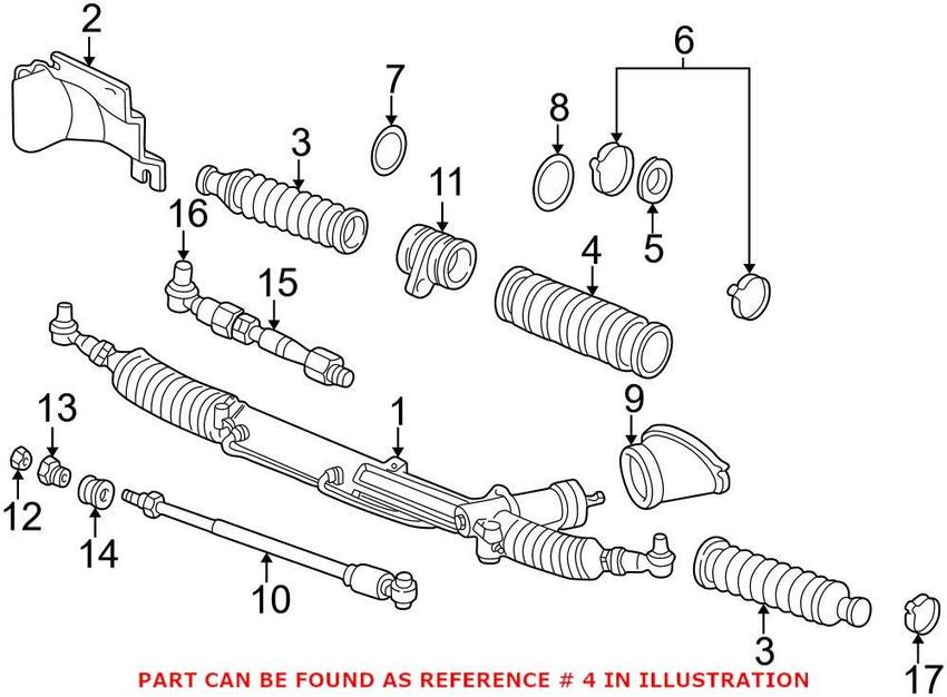 Audi VW Tie Rod Boot - Front Inner 4D0419831A